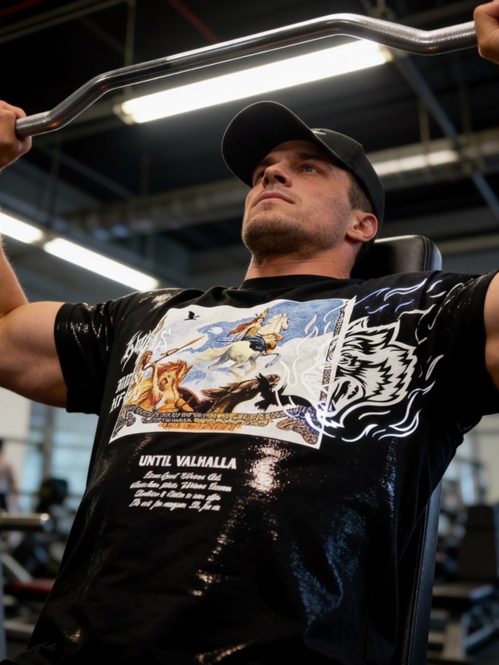 Darc Sport Men's Black Graphic 'Until Valhalla' Short Sleeve T‑Shirt